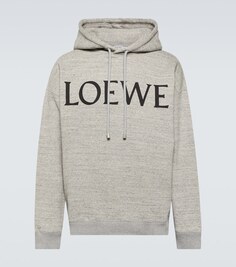 Худи из хлопкового джерси с логотипом Loewe, серый