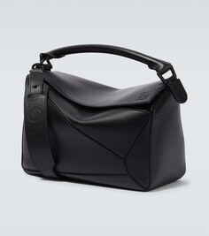 Кожаная сумка через плечо Puzzle среднего размера Loewe, черный