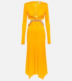 Платье миди из джерси с вырезами Phoenix REBECCA VALLANCE, желтый