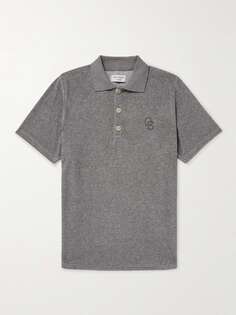 Рубашка поло из махровой ткани с вышитым логотипом Lounge OLIVER SPENCER, серый