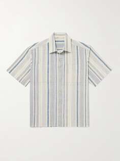 Полосатая рубашка из органического хлопка 11.11/Eleven Eleven, синий