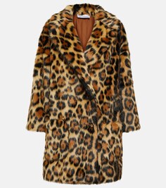 Пальто из искусственного меха с леопардовым принтом REDVALENTINO, разноцветный