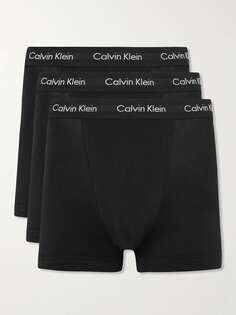 Комплект из трех трусов из эластичного хлопка CALVIN KLEIN UNDERWEAR, черный