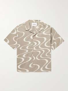 Рубашка из органического хлопка с принтом Camp-Collar FRAME, песочный
