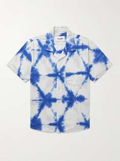 Рубашка Sunrise Camp-Collar из хлопка и вуали с принтом тай-дай CORRIDOR, синий