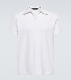 Рубашка-поло из хлопка и шелка Loro Piana, белый