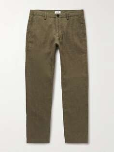 Зауженные льняные брюки чинос Karl 1196 NN07, зеленый