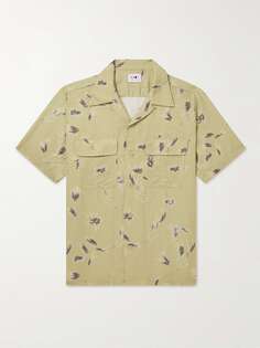Daniel 5034 Рубашка с трансформируемым воротником и принтом TENCEL из лиоцелла и льна NN07, зеленый