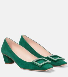 Замшевые туфли Belle Vivier 45 Roger Vivier, зеленый