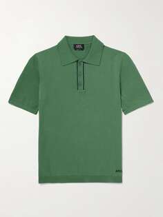 Рубашка поло из хлопка Pima с вышитым логотипом Jacky A.P.C., зеленый