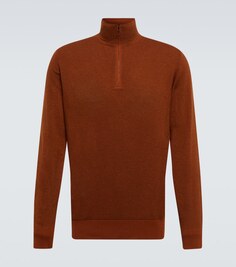 Кашемировый свитер Roadster с молнией до половины Loro Piana, коричневый