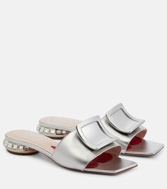 Декорированные сандалии Mule 25 Roger Vivier, серебряный