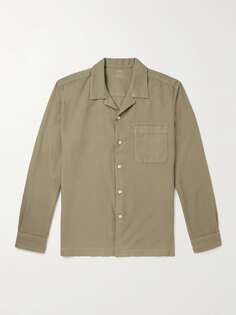 Рубашка Luke Camp-Collar из хлопка и фланели, окрашенная в готовом виде ALTEA, зеленый