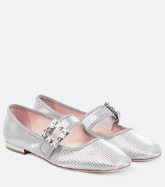 Металлизированные балетки Très Vivier Babies Roger Vivier, серебряный