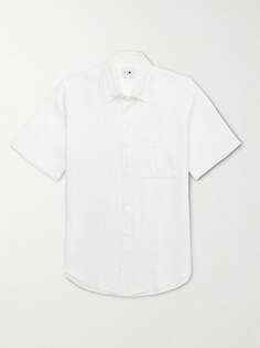 Льняная рубашка с воротником на пуговицах Arne NN07, белый