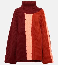 Кашемировый шерстяной свитер с цветными блоками ROKSANDA, разноцветный