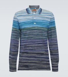 Рубашка-поло из хлопкового пике цвета космической окраски Missoni, разноцветный