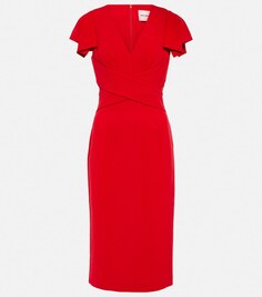 Платье миди с V-образным вырезом ROLAND MOURET, красный