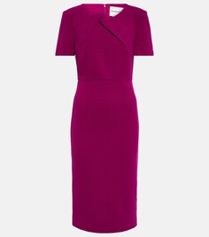 Платье миди из шерстяного крепа ROLAND MOURET, фиолетовый