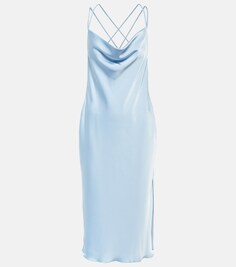 Атласное платье миди Bridal Grace ROTATE BIRGER CHRISTENSEN, синий