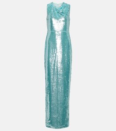 Платье с пайетками ROLAND MOURET, синий