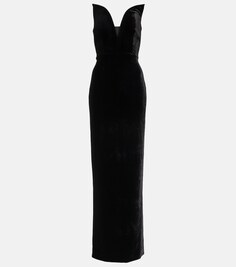 Бархатное платье без бретелек ROLAND MOURET, черный