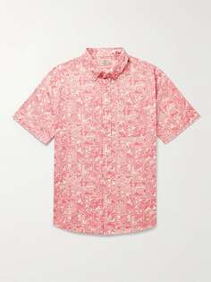 Рубашка с воротником на пуговицах и цветочным принтом Playa из смесового органического хлопка FAHERTY, розовый
