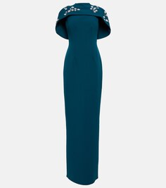 Украшенное платье из крепа SAFIYAA, синий