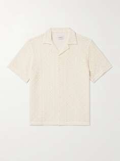 Вязаная крючком рубашка из смесового хлопка Canty Camp-Collar SATURDAYS NYC, белый