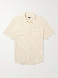 Хлопковая рубашка крючком CLUB MONACO, кремовый