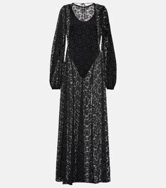 Кружевное платье макси ROTATE BIRGER CHRISTENSEN, черный