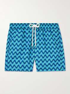 Прямые короткие шорты для плавания с принтом Frescobol Carioca, синий