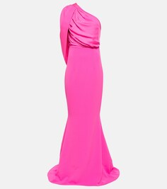 Платье из крепа и атласа Ambrette Beverly SAFIYAA, розовый