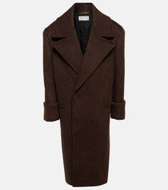Кашемировое пальто SAINT LAURENT, коричневый