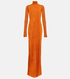 Облегающее платье макси SAINT LAURENT, оранжевый