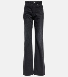 Расклешенные джинсы 70-х с высокой посадкой SAINT LAURENT, черный