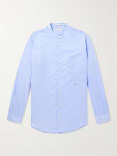 Хлопковая рубашка с воротником-стойкой Noto2 MASSIMO ALBA, синий