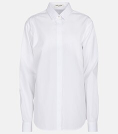 Хлопковая рубашка SAINT LAURENT, белый