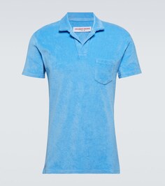 Рубашка-поло Dr. No из хлопковой махровой ткани Orlebar Brown, синий