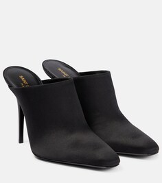 Мюли Gianna 105 из атласа и кожи Saint Laurent, черный