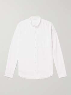 Хлопковая оксфордская рубашка с воротником-стойкой Save Khaki United, белый