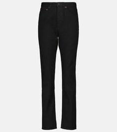 Узкие джинсы с высокой посадкой SAINT LAURENT, черный