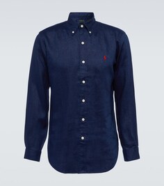 Тонкая льняная рубашка Polo Ralph Lauren, синий