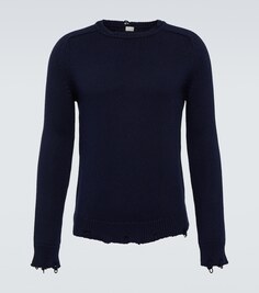 Хлопковый свитер Saint Laurent, синий