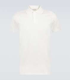 Рубашка поло из хлопка Saint Laurent, белый