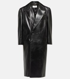 Кожаное пальто SAINT LAURENT, черный