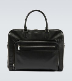 Кожаная дорожная сумка 24H Weekender Saint Laurent, черный