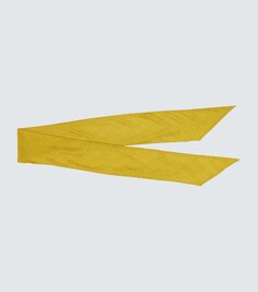 Жаккардовый шарф из смесового шелка Saint Laurent, желтый