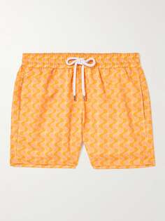 Прямые короткие шорты для плавания с принтом Frescobol Carioca, апельсиновый