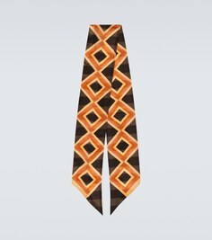 Шелковый шарф Saint Laurent, коричневый